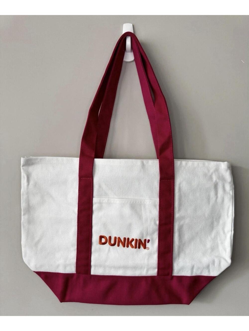 Dunkin' Canvas Tote Bag - Cream/Magenta